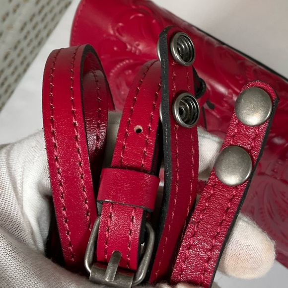 EUC Patricia Nash Laurentina Tooled Leather Crossbody|Clutch - Magenta - Picture 10 of 14